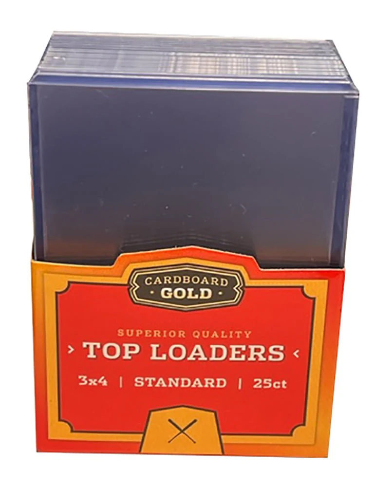 100ct Bundle - Cardboard Gold 35pt 3x4 Toploaders (4 Packs of 25) | Crystal Clear Holders - Image 3