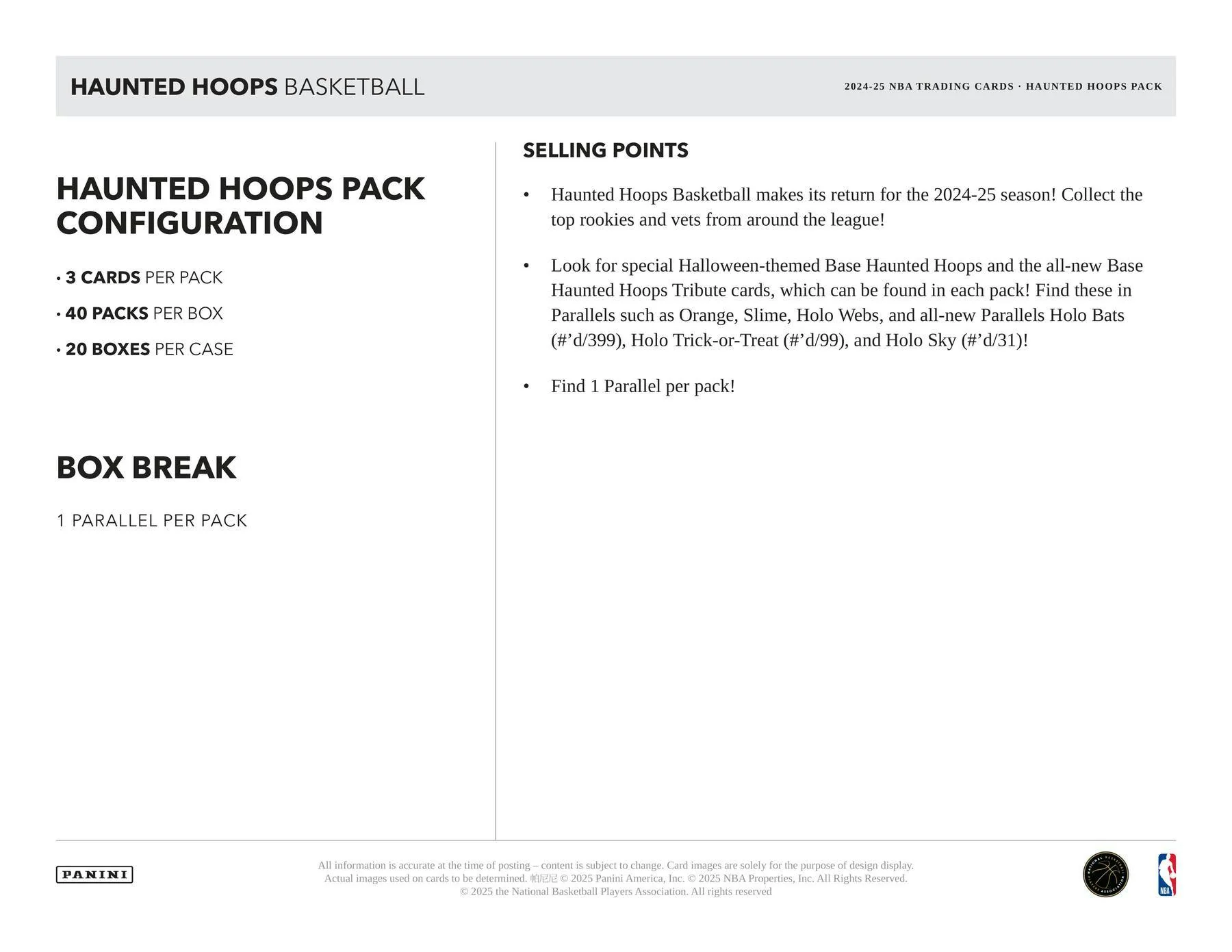 2024/25 Panini Haunted Hoops Halloween Basketball | Columbia Sports Cards - Image 6