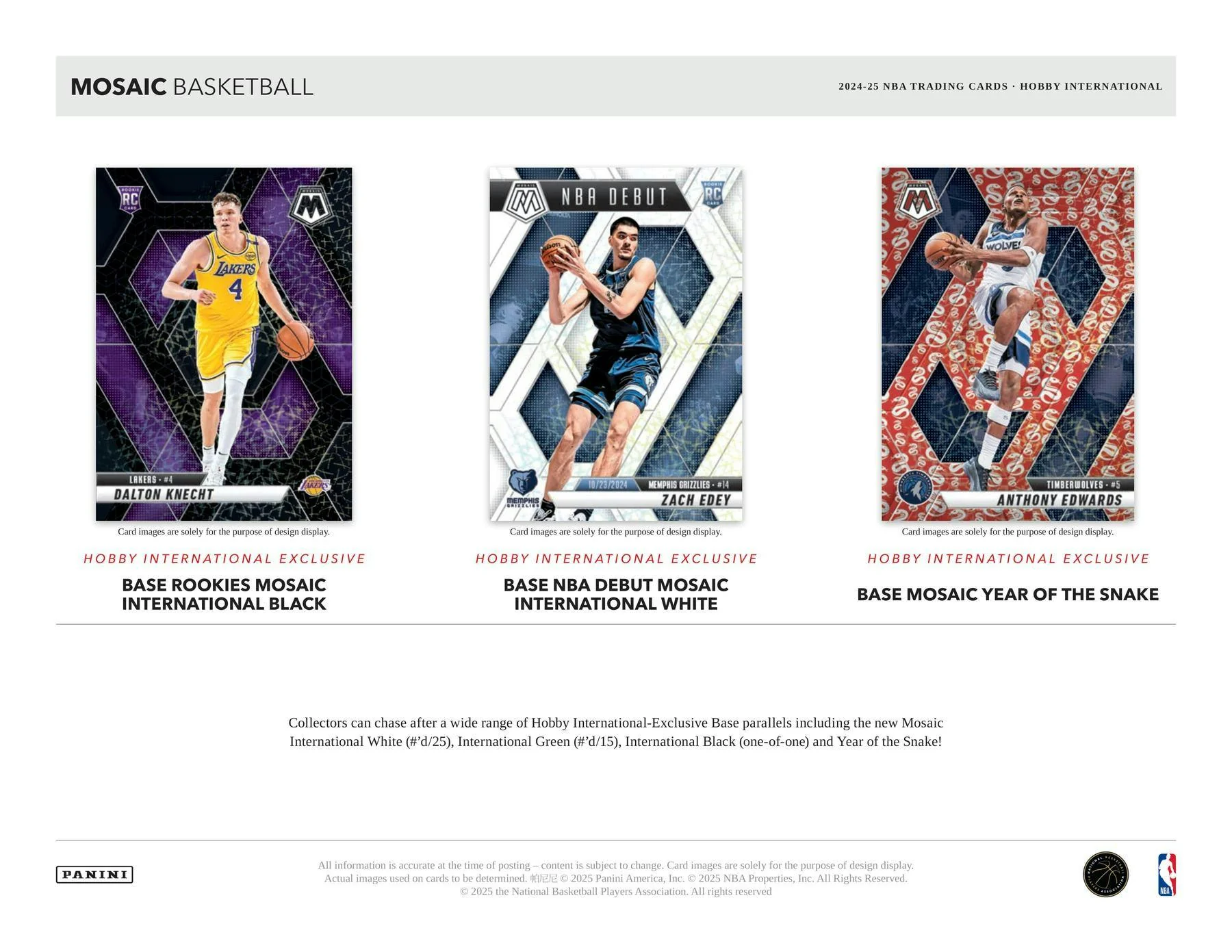 2024/25 Panini Mosaic Basketball International Hobby Box | Columbia Sports Cards - Image 3