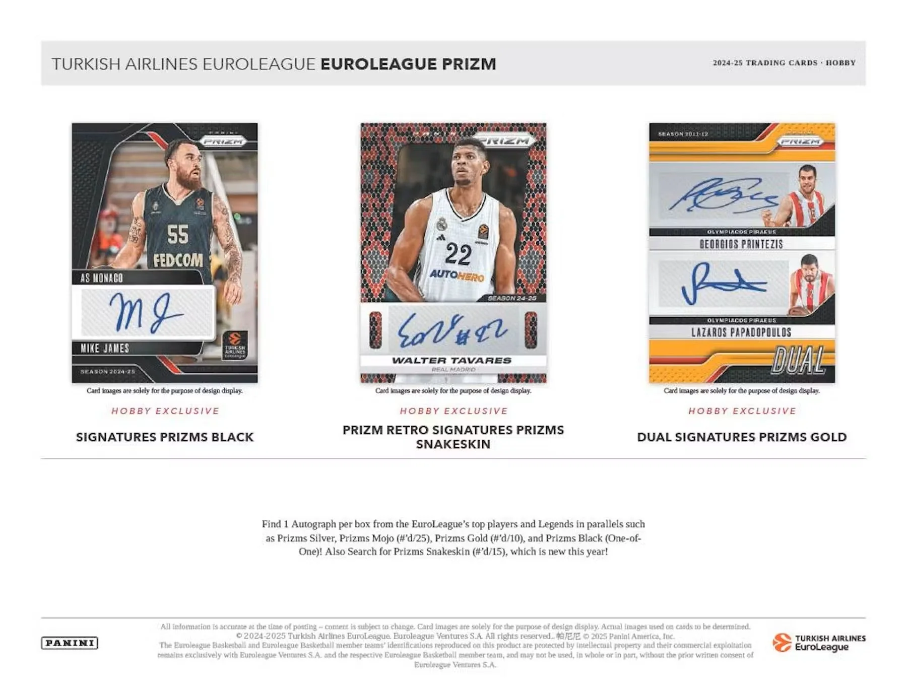 2024-25 Panini Prizm Turkish Airlines EuroLeague Basketball Hobby Box - Image 4