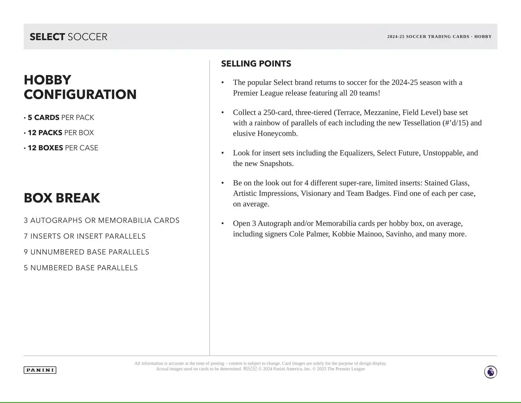 2024-25 Panini Select Premier League EPL Soccer Hobby Box - Image 7