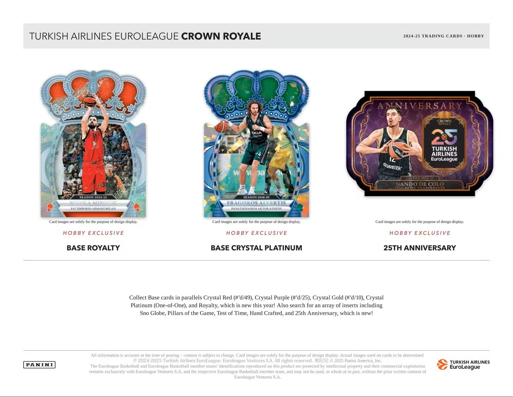 2024/25 Panini EuroLeague Crown Royale Basketball Hobby Box | Columbia Sports Cards & More - Image 4