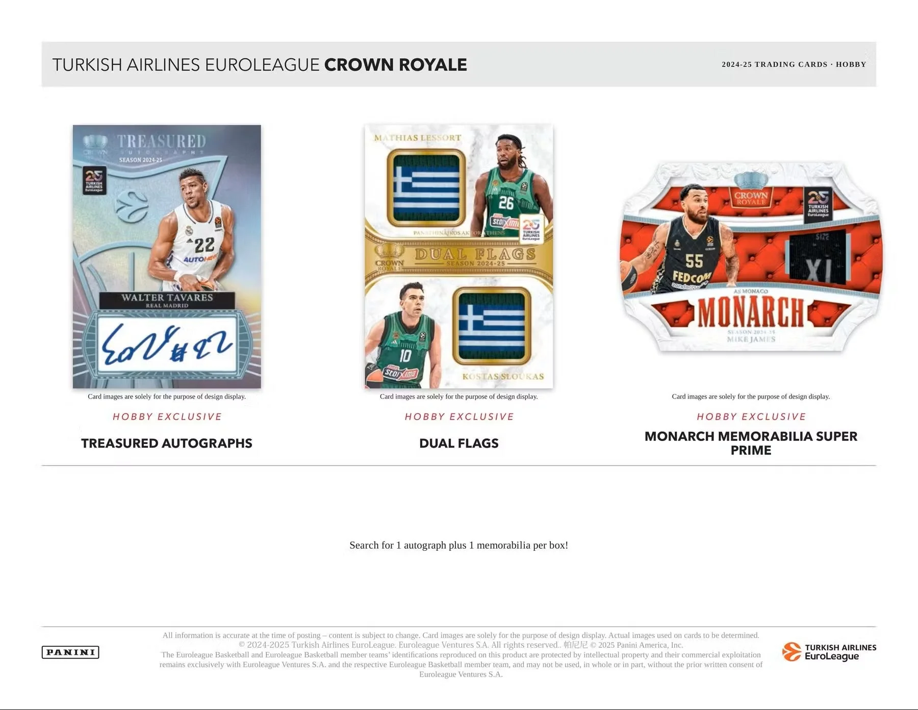 2024/25 Panini EuroLeague Crown Royale Basketball Hobby Box | Columbia Sports Cards & More - Image 5