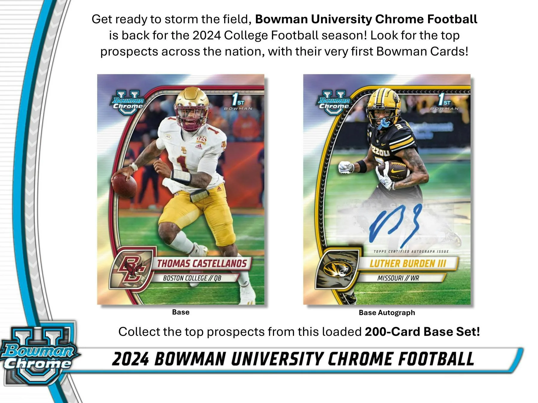 2024 Bowman University Chrome Football 7-Pack Blaster Box - Image 3