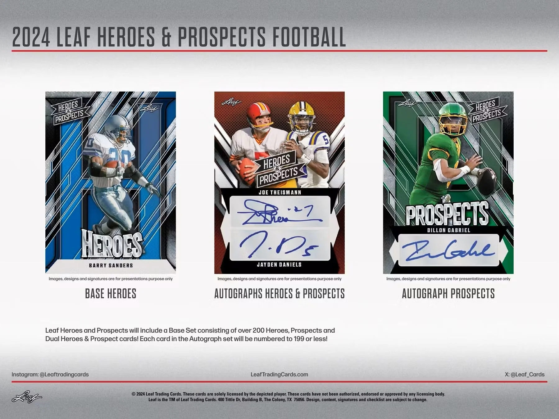2024 Leaf Heroes & Prospects Football Hobby Jumbo Box - Image 4