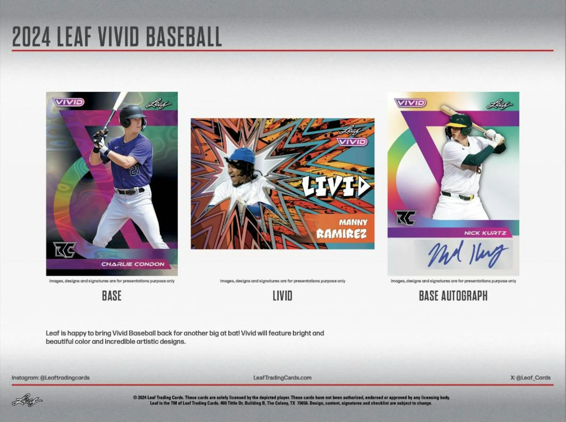 2024 Leaf Vivid Baseball Hobby Box - Image 3