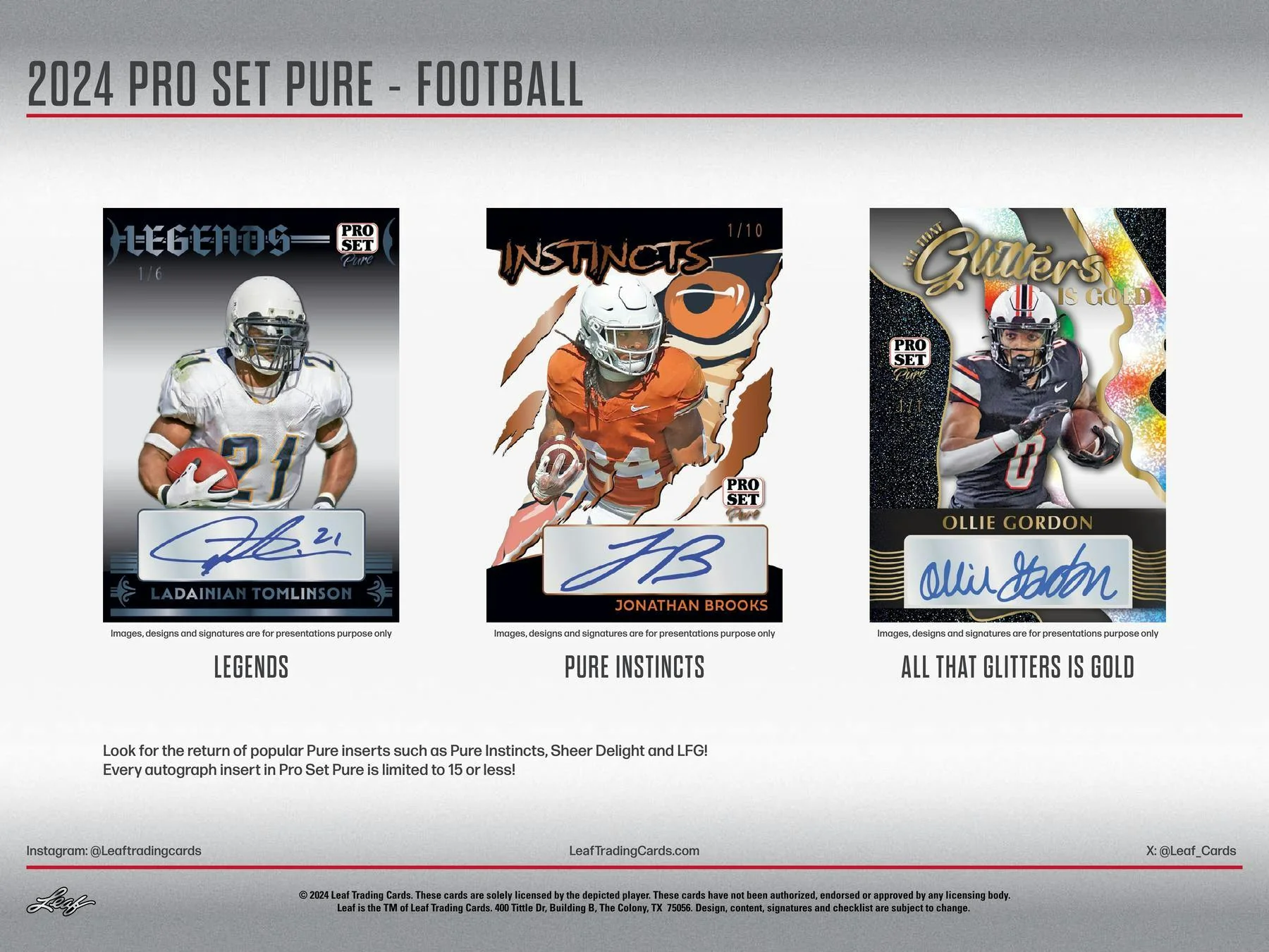 2024 Leaf Pro Set Pure Football Hobby Box - Image 3