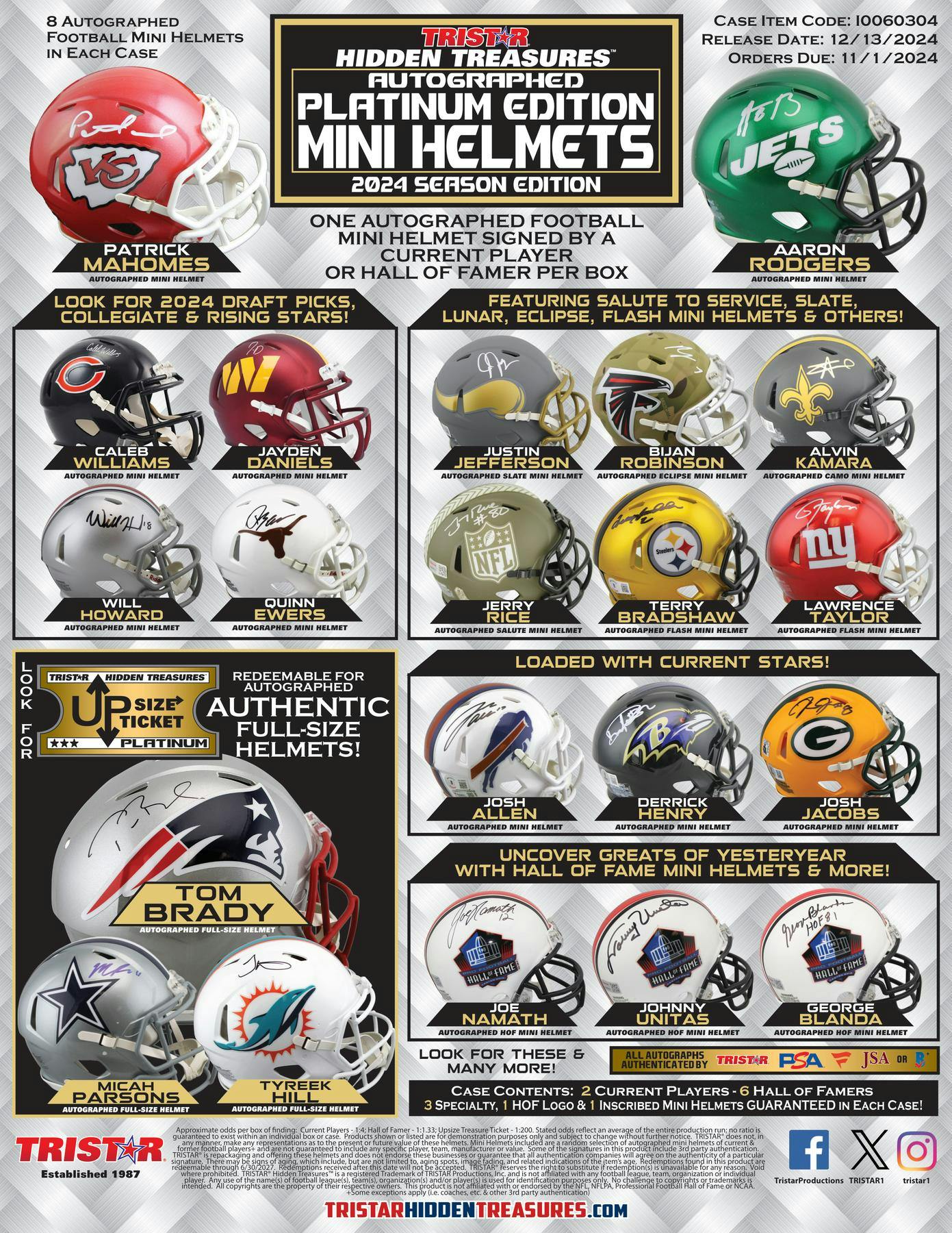 2024 TriStar Autograph Platinum Edition Football Mini Helmet Season Edition Hobby Box - Image 3