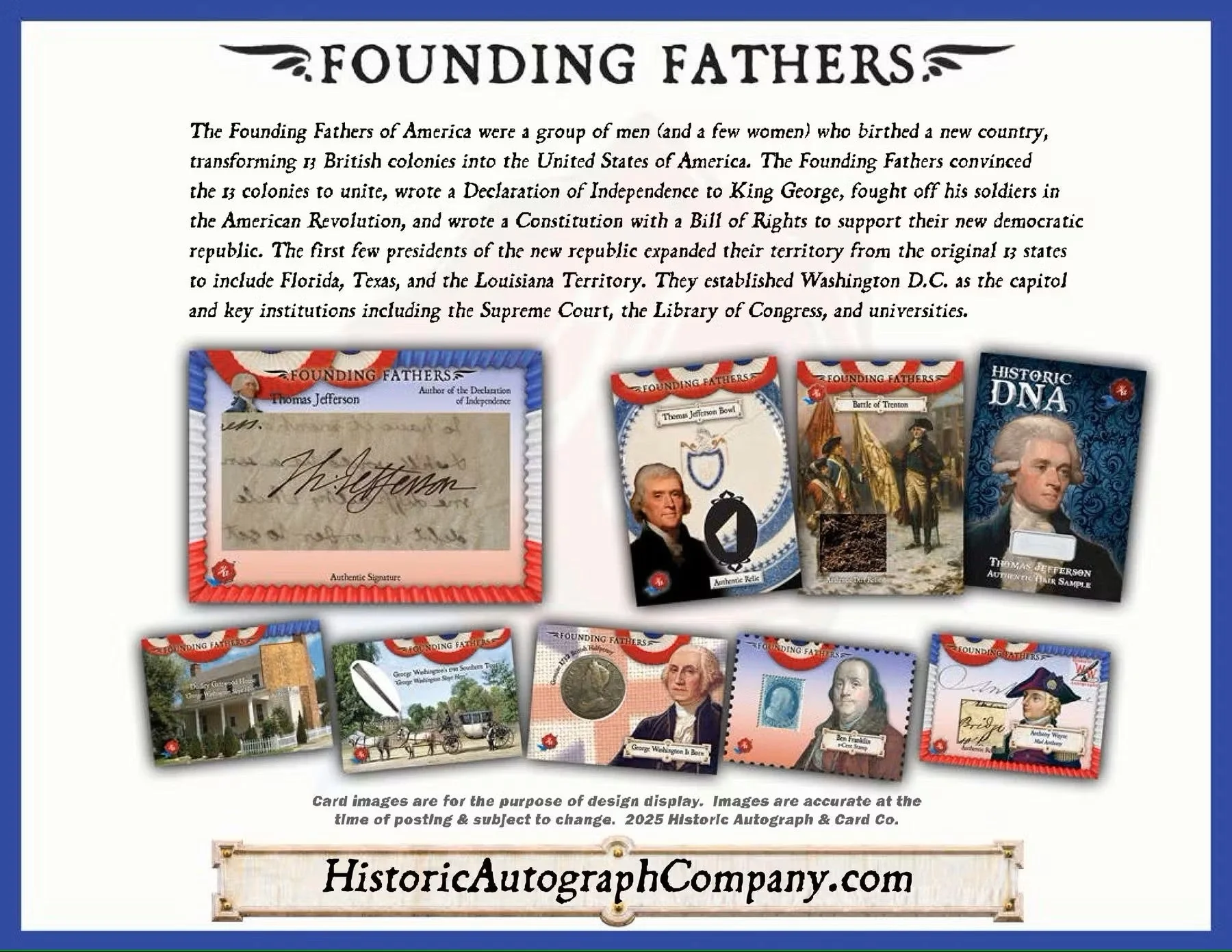 2025 Historic Autographs Founding Fathers Trading Cards Hobby Box - Image 4