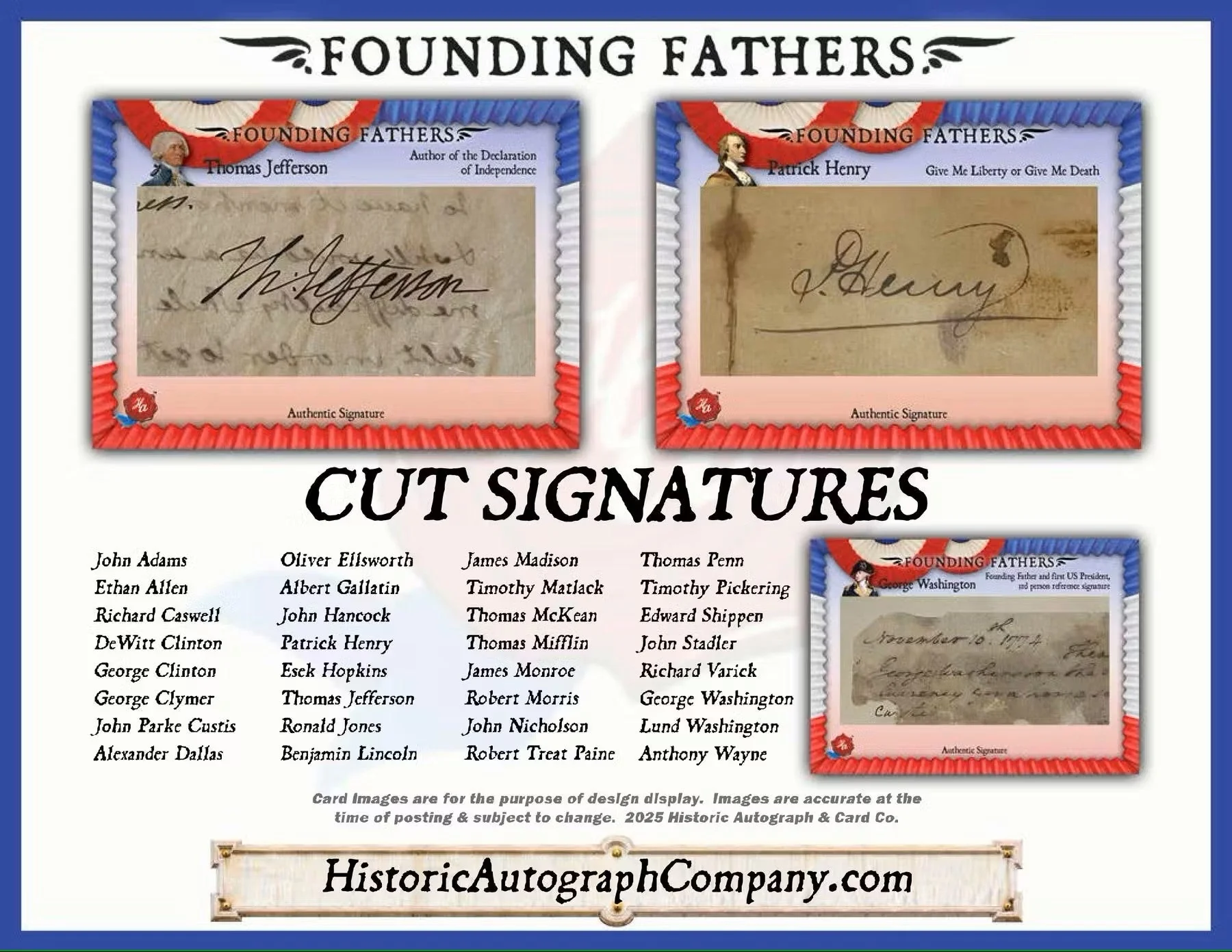 2025 Historic Autographs Founding Fathers Trading Cards Hobby Box - Image 5
