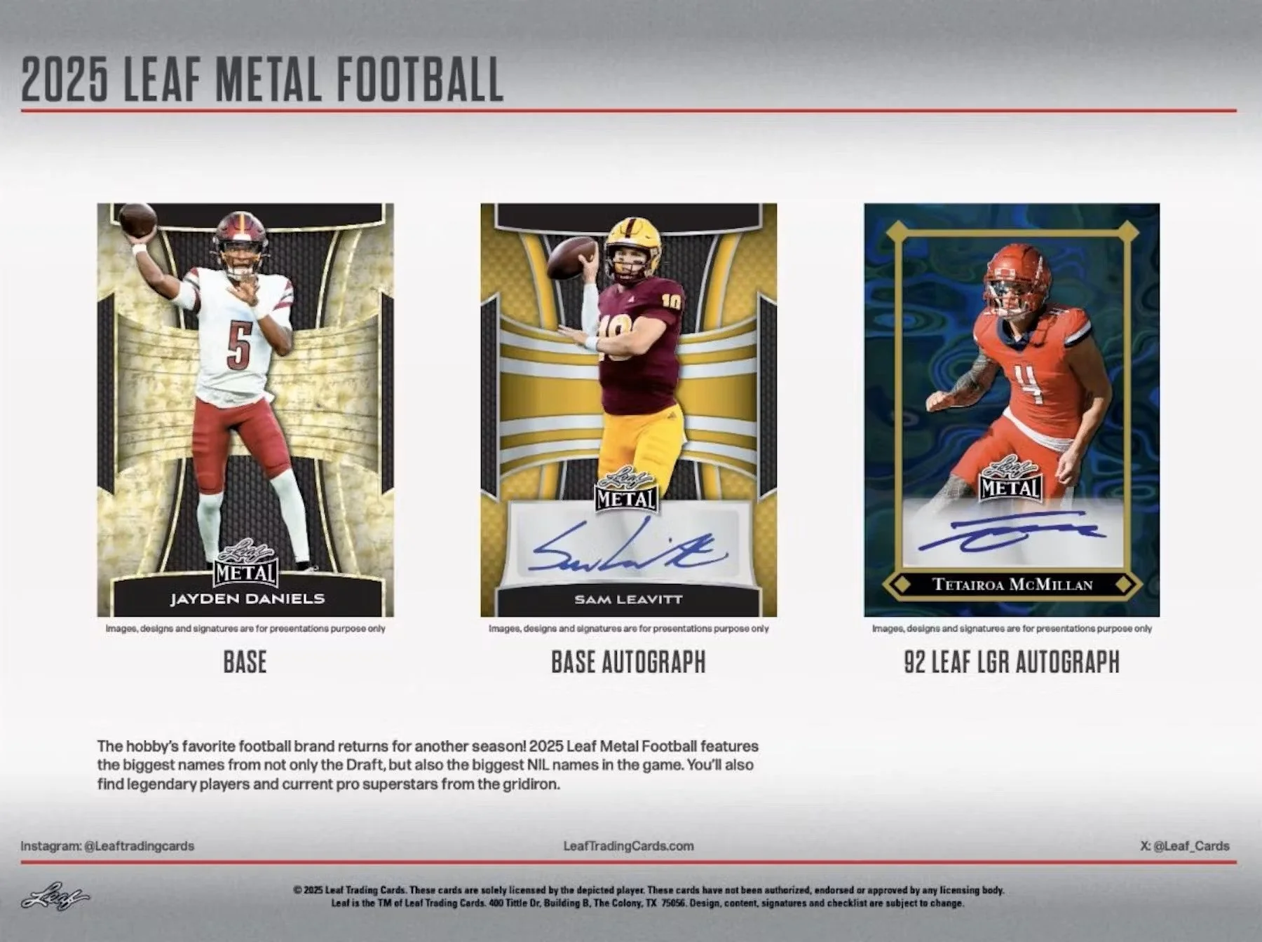 2025 Leaf Metal Football Hobby Box - Image 4