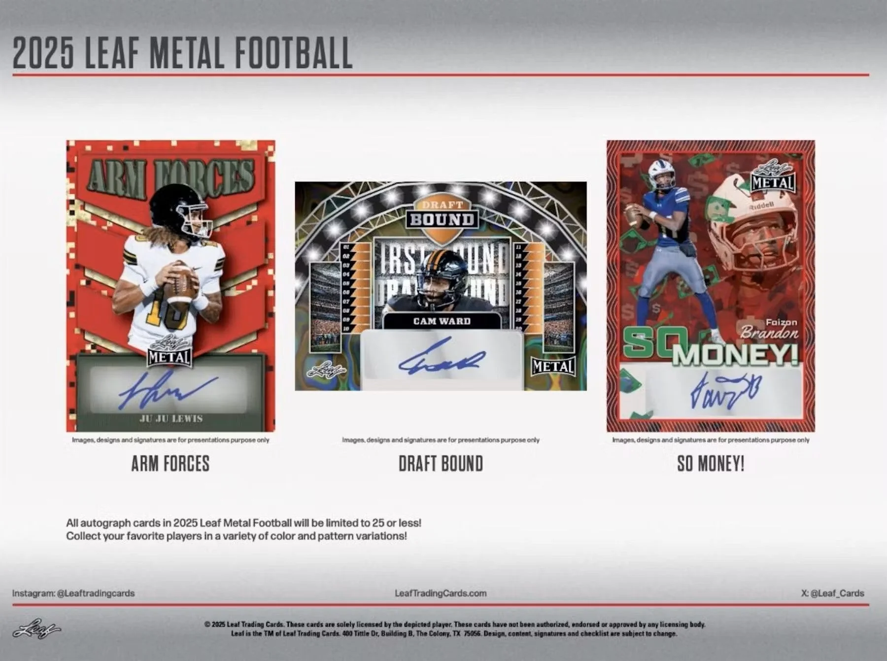 2025 Leaf Metal Football Hobby Box - Image 5