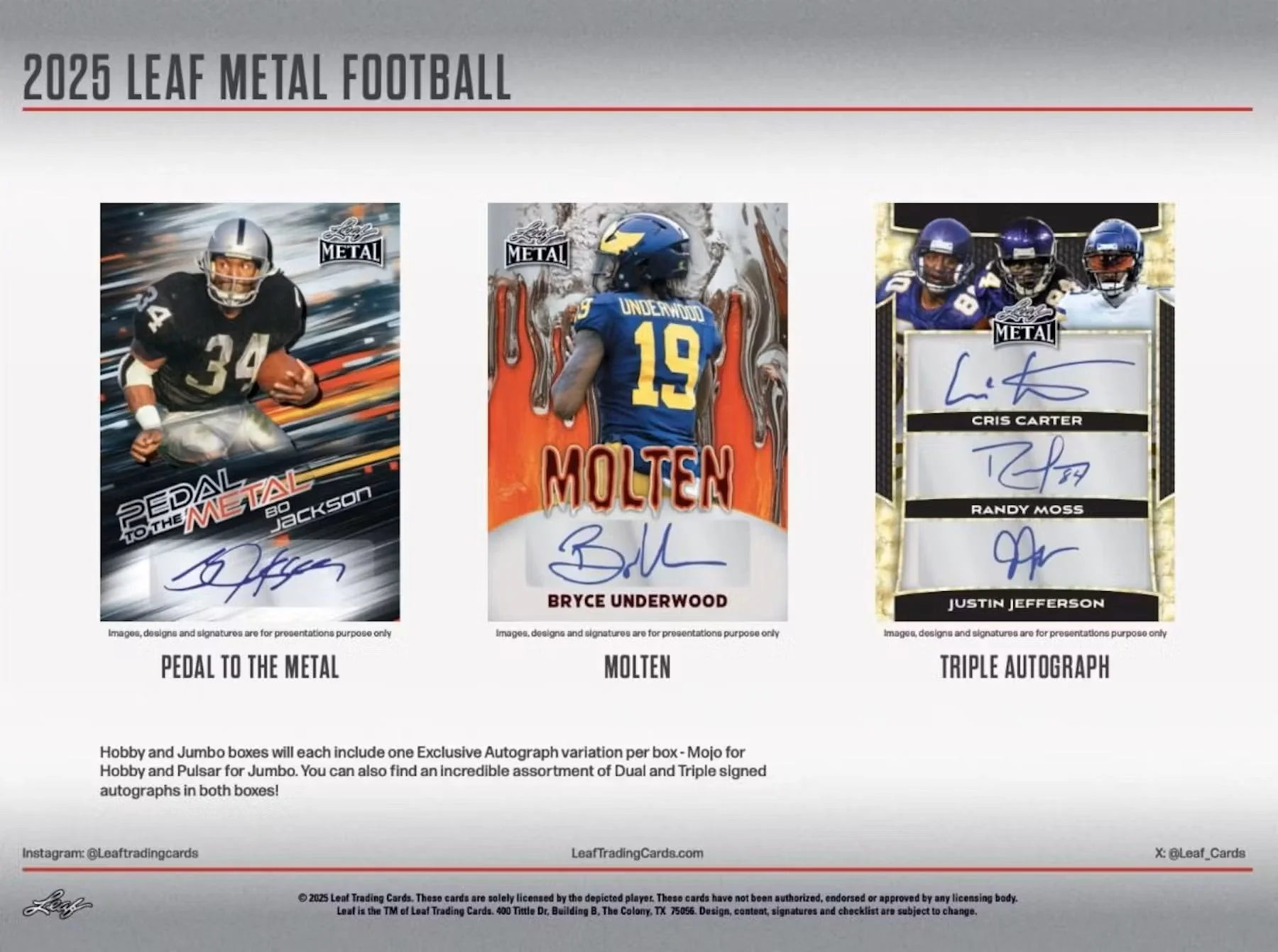 2025 Leaf Metal Football Hobby Box - Image 7