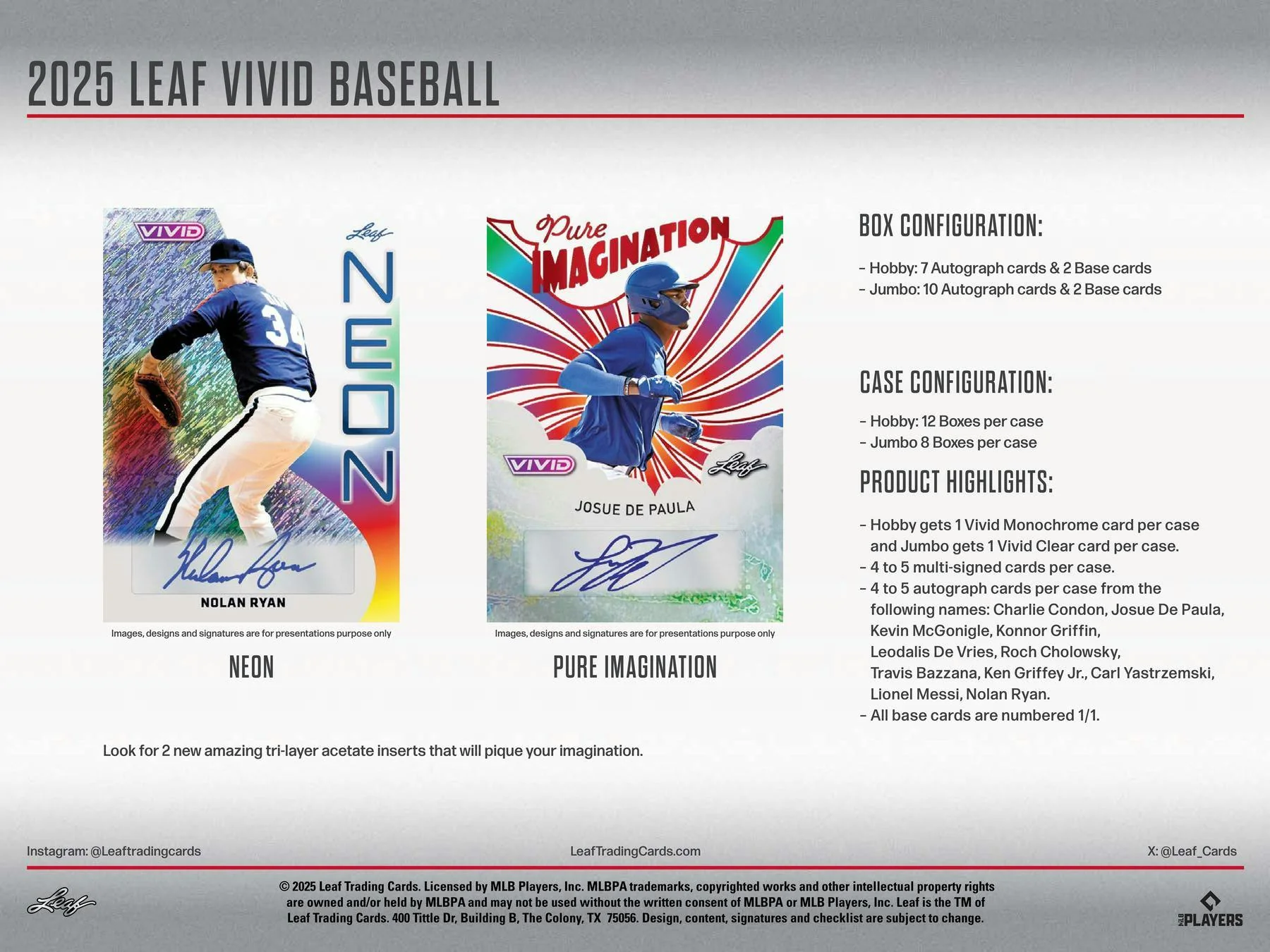 2025 Leaf Vivid Baseball Hobby Jumbo Box | Columbia Sports Cards - Image 7
