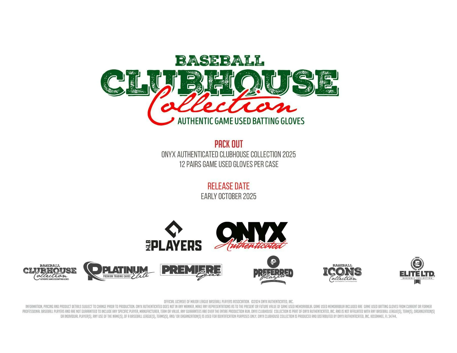 2025 Onyx Clubhouse Collection Baseball Game Used Batting Glove Hobby Box | Columbia Sports Cards - Image 5