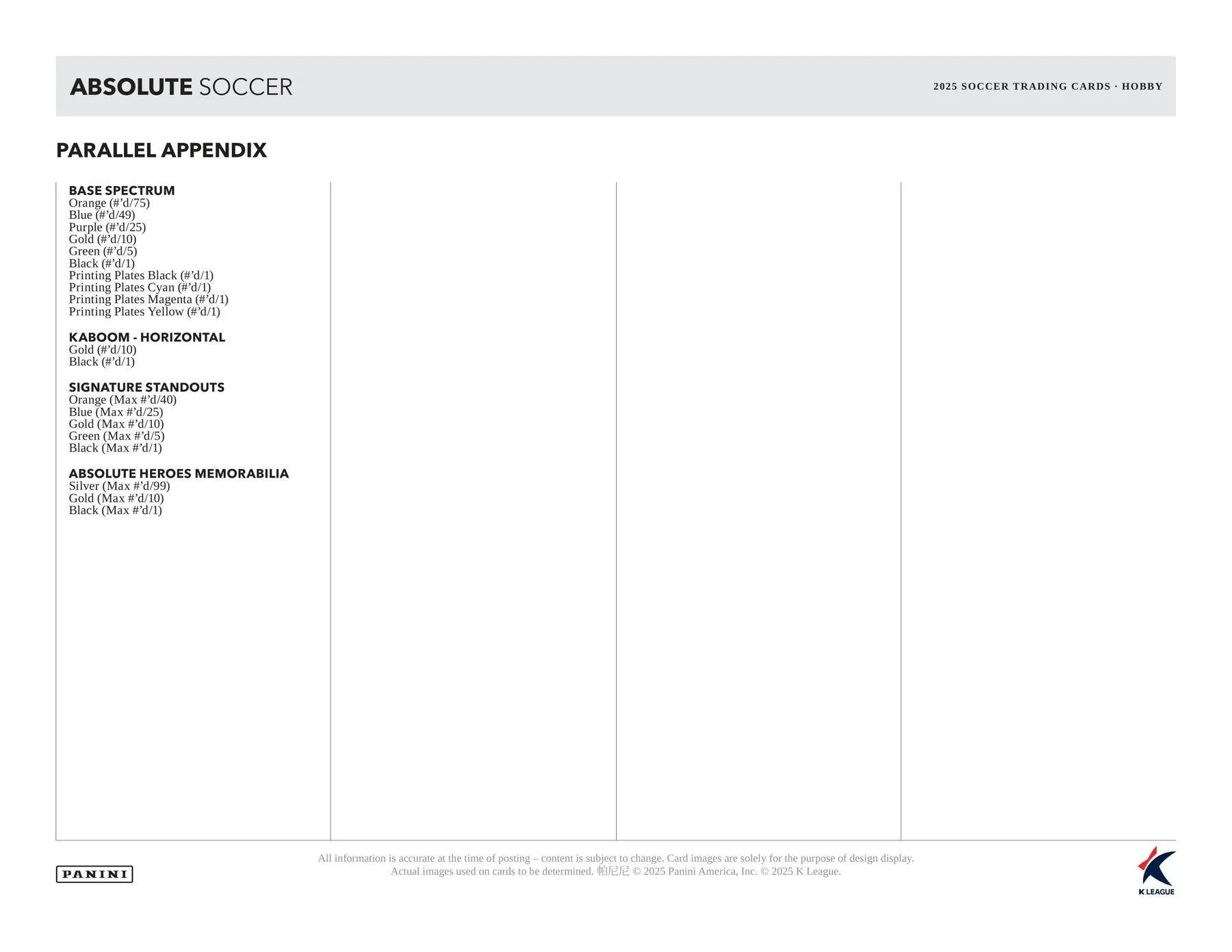 2025 Panini Absolute K League Soccer Hobby Box | Columbia Sports Cards - Image 5