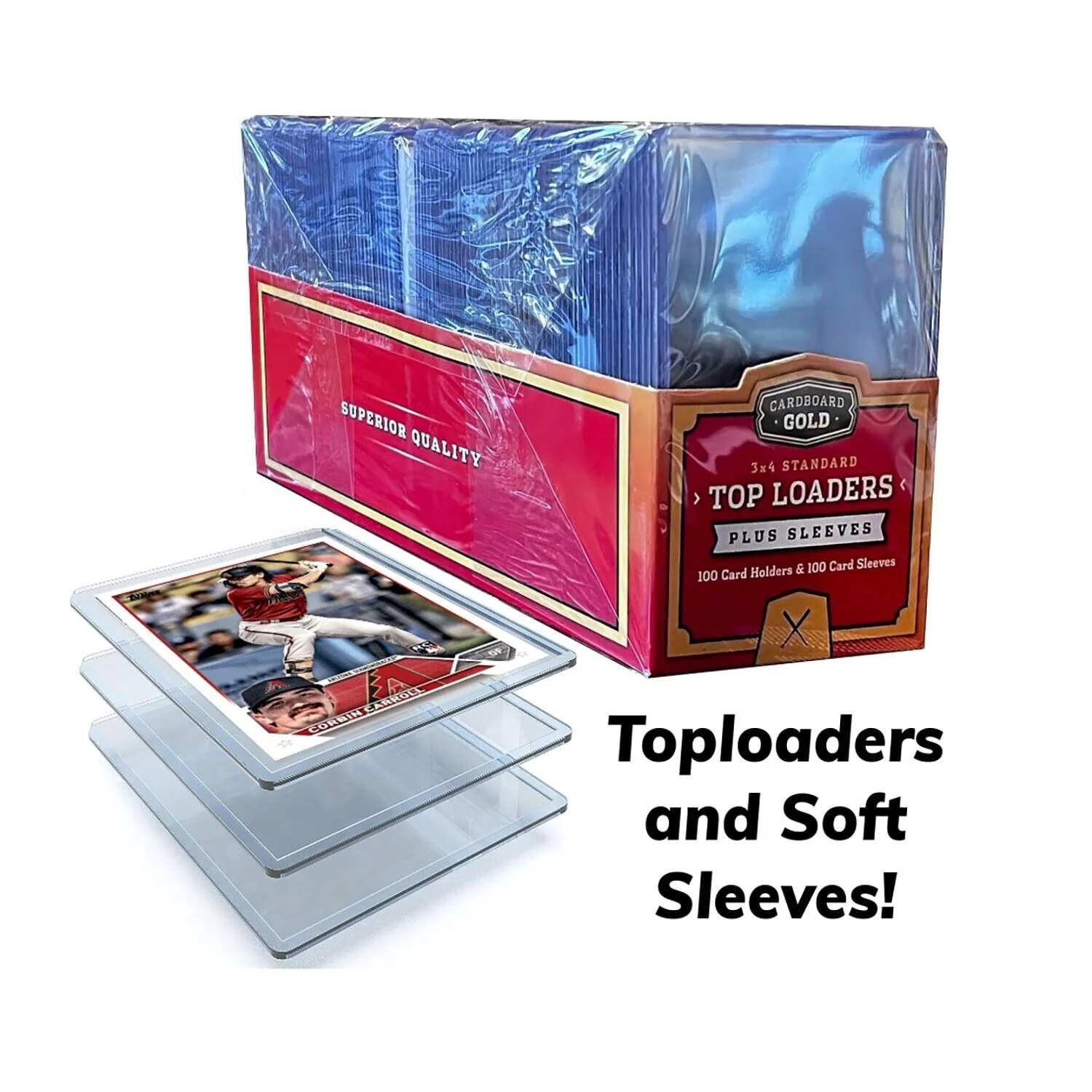100ct Pack Regular Card Toploaders / Soft Sleeves Combo - 35pt - Image 6