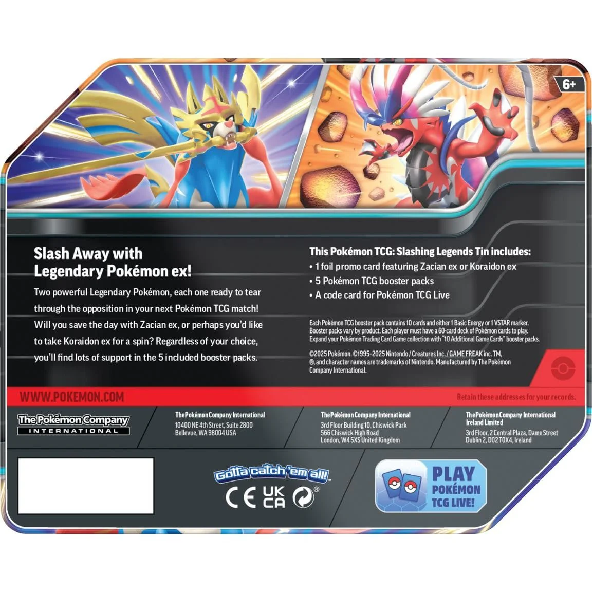 Pokemon Trading Card Game Slashing Legends Tin - Image 3